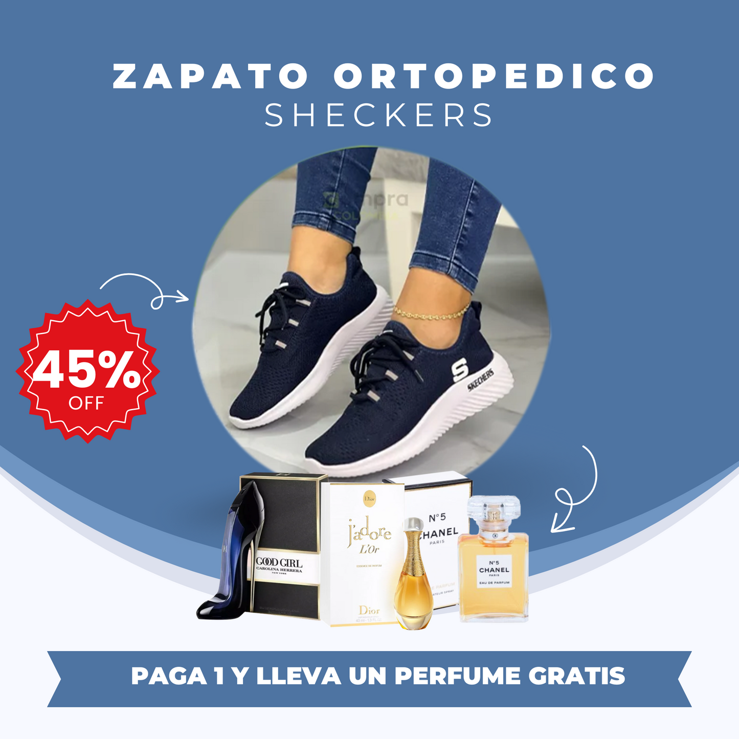 Tennis Skechers Ortopedicos Premium + Perfume De Lujo [GRATIS]